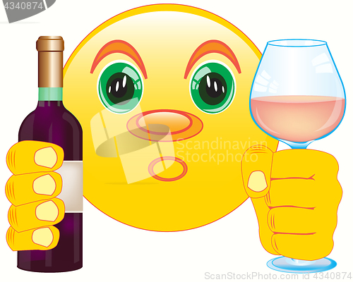 Image of Smiley with bottle blame and goblet