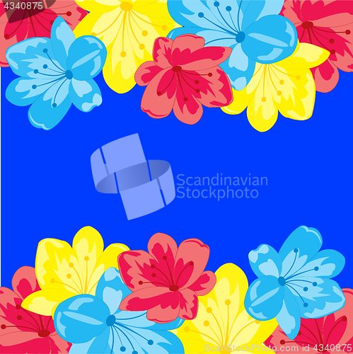 Image of Flower on turn blue background