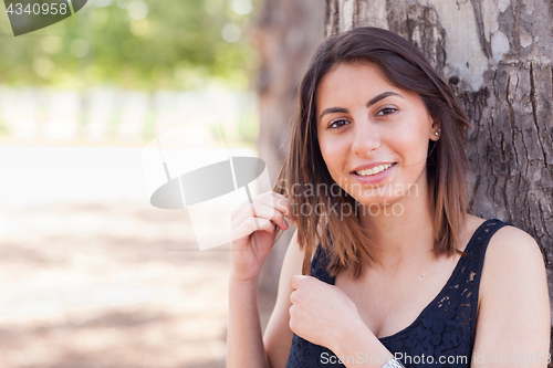 Image of Beautiful Young Ethnic Woman Portrait Outside.