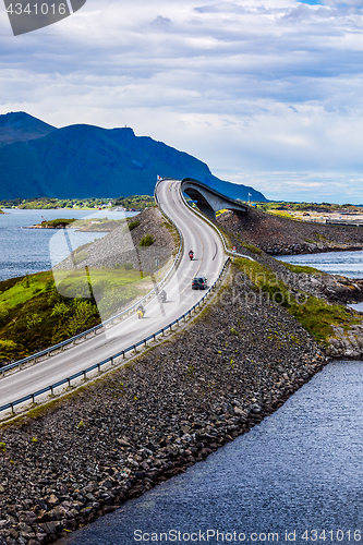 Image of Atlantic Ocean Road Two bikers on motorcycles.