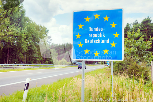 Image of Germany border road sign 