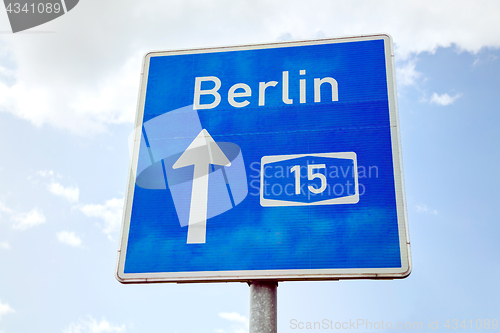 Image of Traffic sign with direction to Berlin