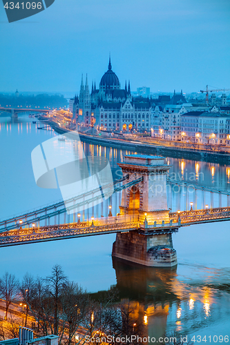 Image of Overview of Budapest at sunset