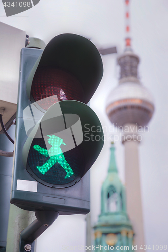 Image of Green walking man (Ampelmann) in Berlin