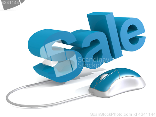 Image of Sale word with blue mouse