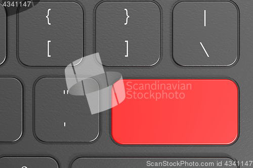 Image of Red enter key on black keyboard