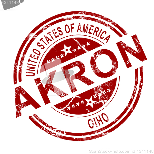 Image of Akron Ohio stamp with white background