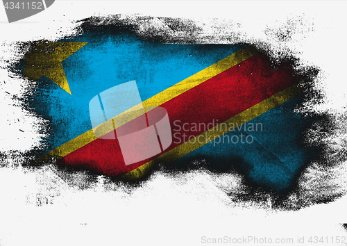 Image of Democratic Republic of the Congo flag painted with brush