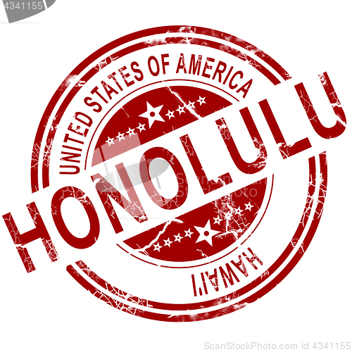 Image of Honolulu stamp with white background