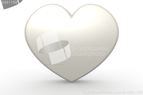 Image of White heart shape with isolated background