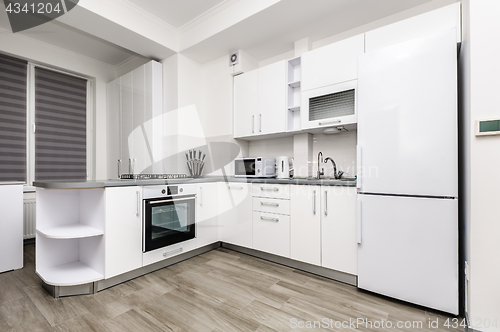 Image of Modern white kitchen