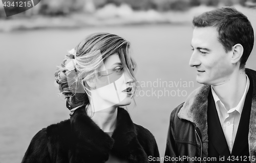 Image of Monochrome Portrait Of Loving Couple