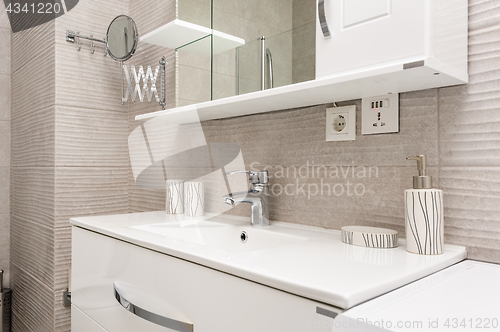 Image of Sink in modern bathroom