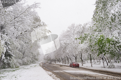 Image of winter snowy road