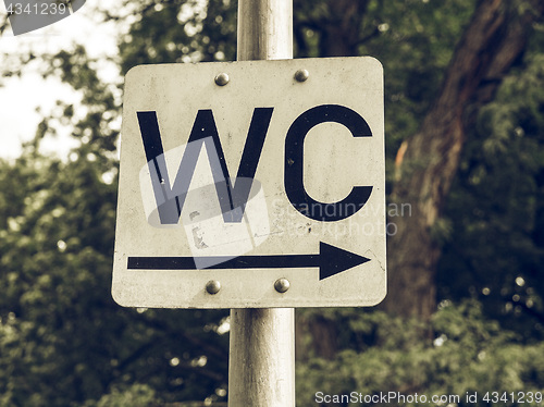 Image of Vintage looking Toilet sign