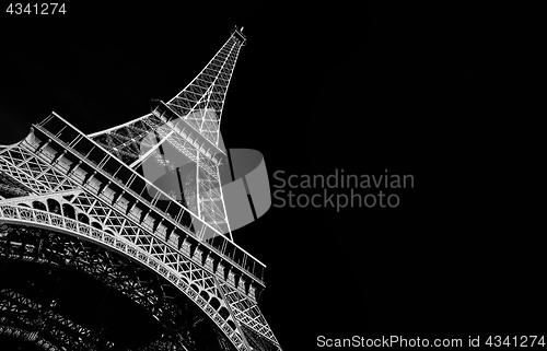 Image of Black and white of the Eiffel tour in Paris