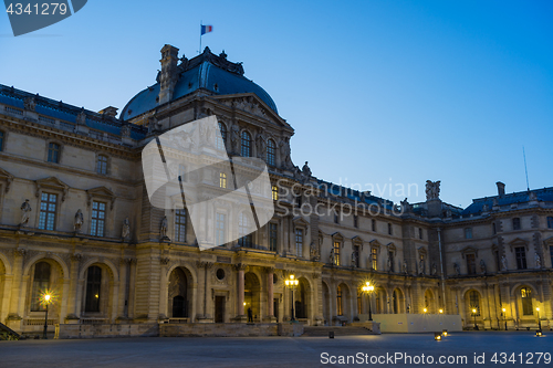 Image of iew of the building of Louvre Museum