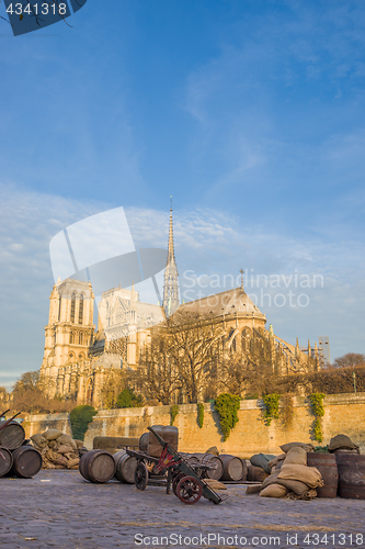 Image of Docks of Notre Dame Cathedral in Paris 