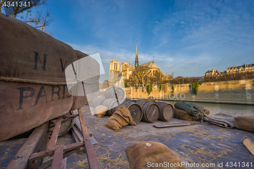 Image of Docks of Notre Dame Cathedral in Paris 