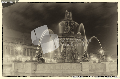 Image of Fountain at Place de la Concorde in Paris France 