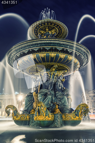 Image of Fountain at Place de la Concorde in Paris France 