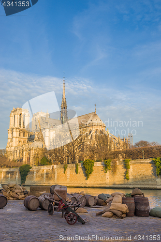 Image of Docks of Notre Dame Cathedral in Paris 