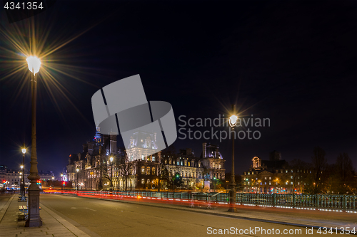 Image of View on Paris at night