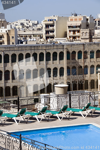 Image of architecture rooftops hotel pool sliema malta