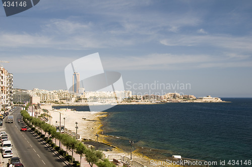 Image of coastline view sliema malta