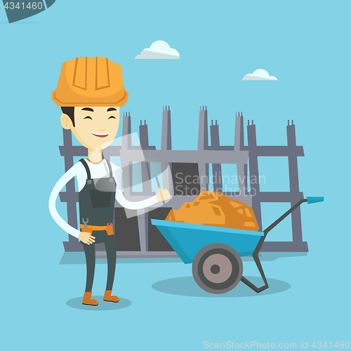 Image of Builder giving thumb up vector illustration.