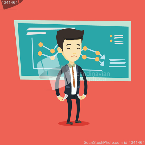 Image of Bancrupt business man vector illustration.