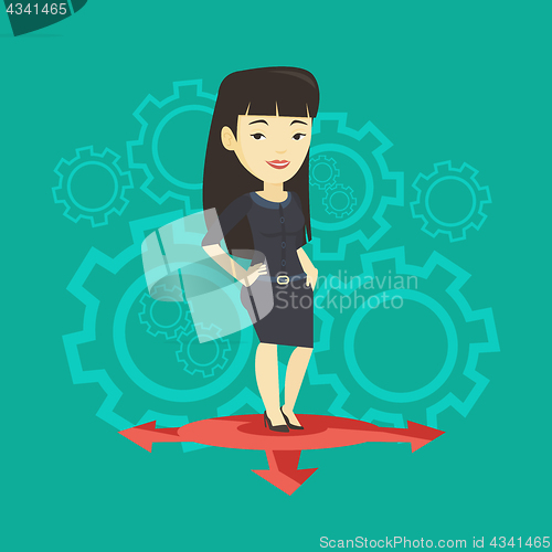 Image of Woman choosing career way vector illustration.