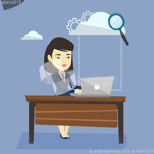 Image of Cloud computing technology vector illustration.