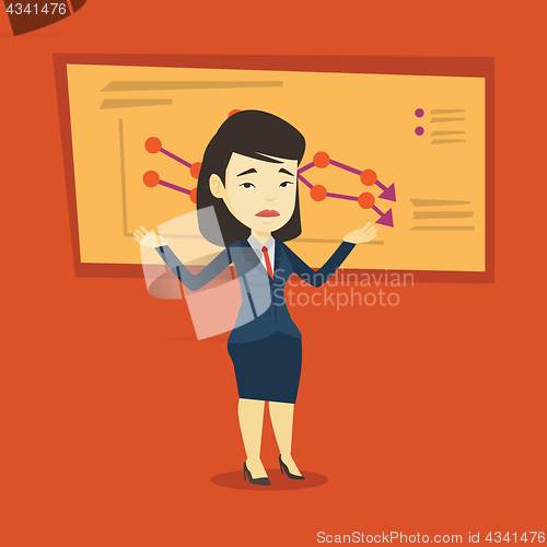 Image of Bankrupt business woman vector illustration.