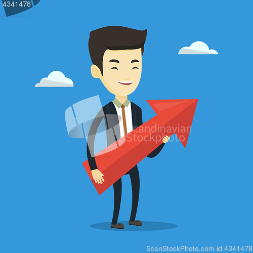 Image of Businessman aiming at business growth.