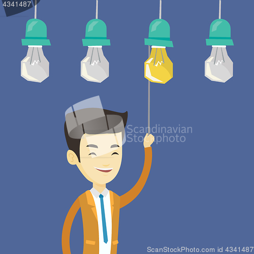 Image of Man having business idea vector illustration.