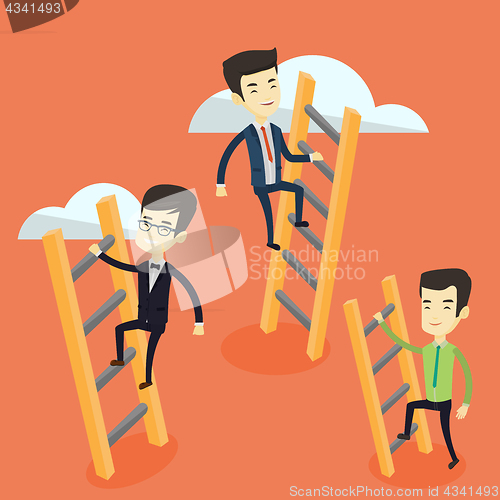 Image of Business people climbing to success.