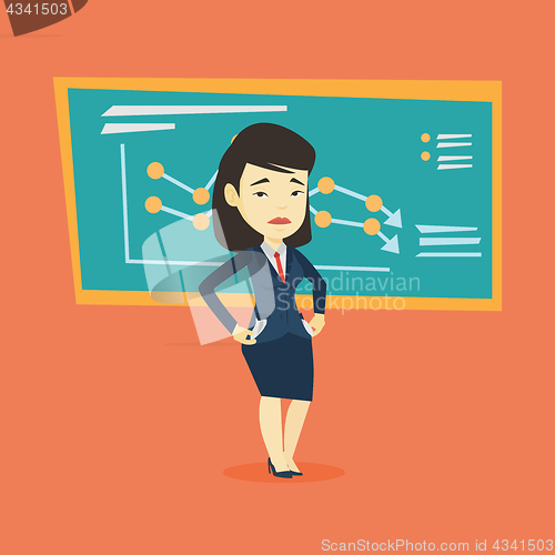 Image of Bancrupt business woman vector illustration.