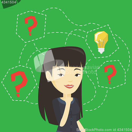 Image of Asian businesswoman having business idea.