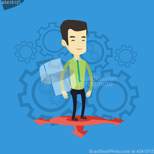 Image of Man choosing career way vector illustration.