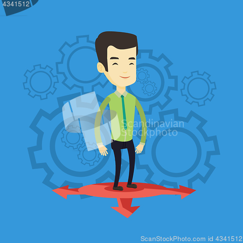 Image of Man choosing career way vector illustration.