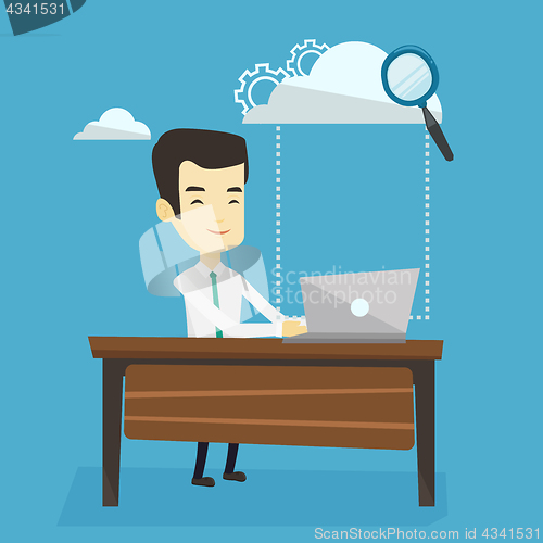 Image of Cloud computing technology vector illustration.