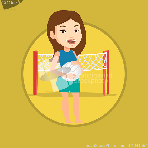 Image of Beach volleyball player vector illustration.