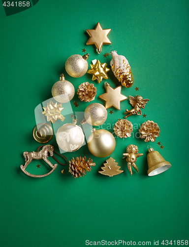 Image of Gold color Christmas decorations