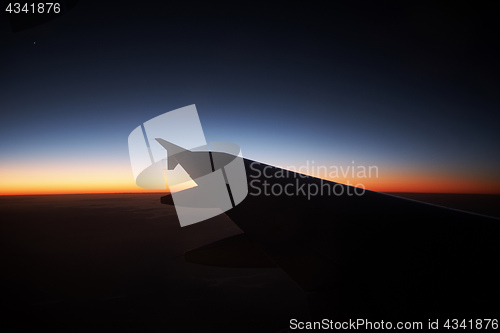 Image of sunset from the airplane