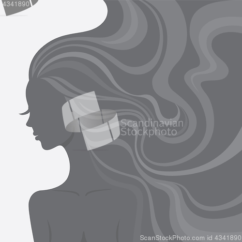 Image of Fashion line art silhouette of a beautiful woman