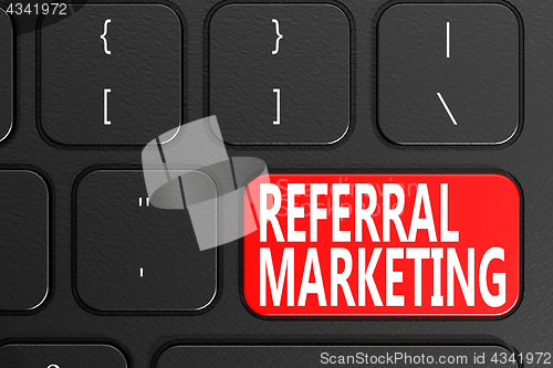 Image of Referral Marketing on black keyboard