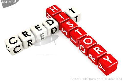 Image of Credit history buzzword in red and white