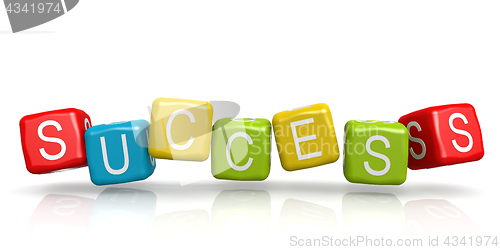 Image of Colorful cube with success word