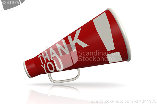 Image of Red megaphone with thank you word